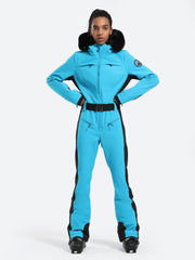 Over Ski Women's Classic Faux Fur One Piece Ski Suit