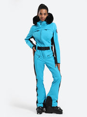 Over Ski Women's Classic Faux Fur One Piece Ski Suits