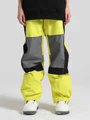 Pantalones de esquí reflectantes con bloques de color para hombre de Gsou Snow