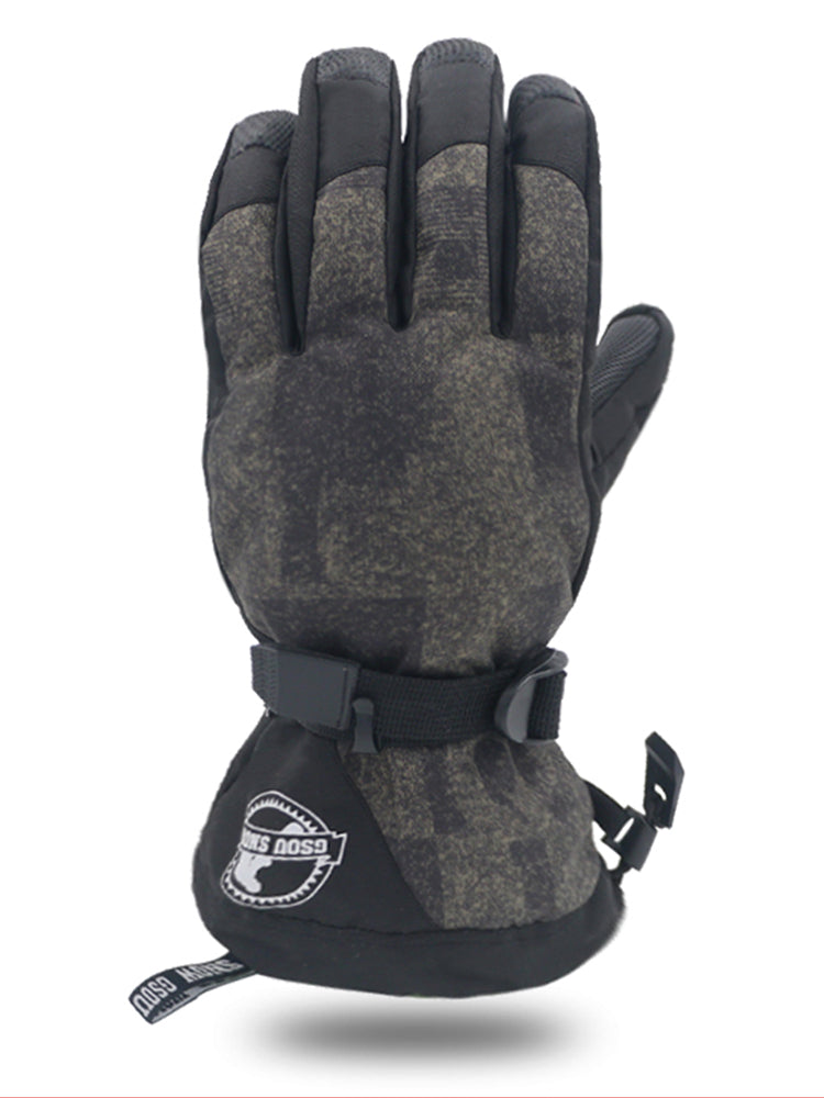 Guantes de invierno Gsou Snow para hombre, cálidos, antideslizantes, impermeables, para esquí al aire libre