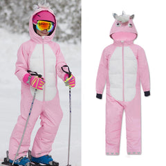 Trajes de nieve de una pieza unisex para niños, impermeables y aptos para animales en invierno 