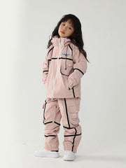 Air Pose Mountain Breaker Stripe Cargo-Schneejacke und -hose für Kinder