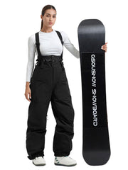 Women's Gsou Snow Durable Mountain Pro All Function Cargo Snow Bibs Pants