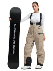 Women's Gsou Snow Durable Mountain Pro All Function Cargo Snow Bibs Pants