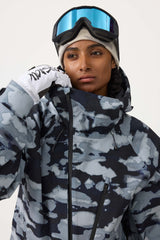 Women's Black Face Vented Multi-pocket Fully Waterproof Snow Jacket