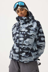 Women's Off White Face Vented Multi-pocket Fully Waterproof Snow Jacket