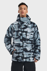 Men's Light Grey Face Vented Multi-pocket Fully Waterproof Snow Jacket