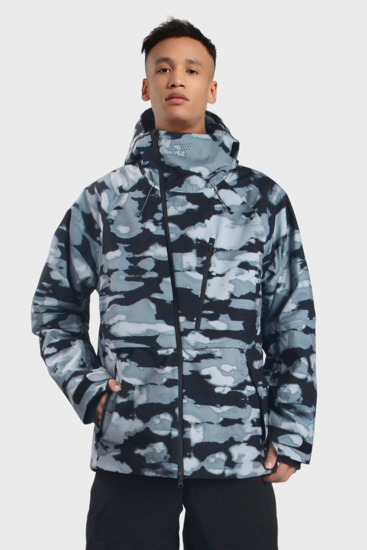 Men's Camouflage Face Vented Multi-pocket Fully Waterproof Snow Jacket