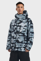 Men's Camouflage Face Vented Multi-pocket Fully Waterproof Snow Jacket