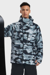 Men's Camouflage Face Vented Multi-pocket Fully Waterproof Snow Jacket