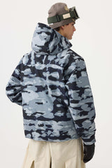 Men's White Face Vented Multi-pocket Fully Waterproof Snow Jacket