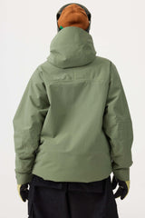 Chaqueta de nieve impermeable y con múltiples bolsillos y ventilación para mujer, de color verde militar