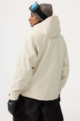 Women's Off White Face Vented Multi-pocket Fully Waterproof Snow Jacket