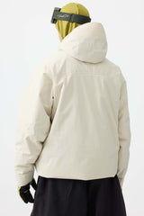 Men's White Face Vented Multi-pocket Fully Waterproof Snow Jacket