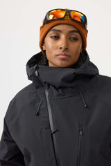 Women's Black Face Vented Multi-pocket Fully Waterproof Snow Jacket