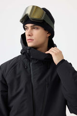 Men's White Face Vented Multi-pocket Fully Waterproof Snow Jacket