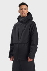 Chaqueta de nieve negra para hombre, totalmente impermeable, con múltiples bolsillos y ventilación