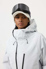 Chaqueta de nieve impermeable y con múltiples bolsillos y ventilación para mujer en color blanco