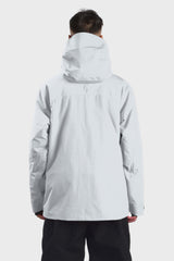 Men's Light Grey Face Vented Multi-pocket Fully Waterproof Snow Jacket