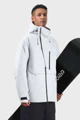 Men's Off White Face Vented Multi-pocket Fully Waterproof Snow Jacket