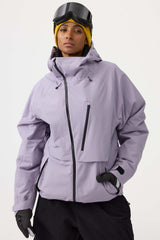 Women's Off White Face Vented Multi-pocket Fully Waterproof Snow Jacket