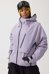 Women's Black Face Vented Multi-pocket Fully Waterproof Snow Jacket