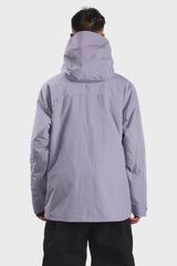 Men's Light Grey Face Vented Multi-pocket Fully Waterproof Snow Jacket