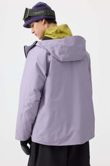 Men's White Face Vented Multi-pocket Fully Waterproof Snow Jacket