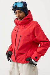 Chaqueta de nieve impermeable y con múltiples bolsillos y ventilación para mujer en color blanco