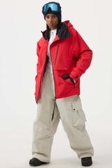 Women's Black Face Vented Multi-pocket Fully Waterproof Snow Jacket