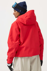 Chaqueta de nieve impermeable y con múltiples bolsillos y ventilación para mujer en color blanco