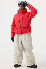 Women's Black Face Vented Multi-pocket Fully Waterproof Snow Jacket