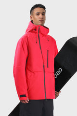 Chaqueta de nieve negra para hombre, totalmente impermeable, con múltiples bolsillos y ventilación