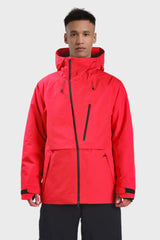 Men's Off White Face Vented Multi-pocket Fully Waterproof Snow Jacket