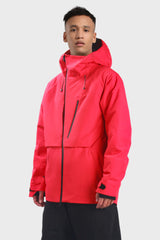 Men's Light Grey Face Vented Multi-pocket Fully Waterproof Snow Jacket