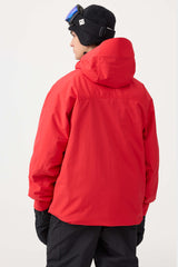 Men's White Face Vented Multi-pocket Fully Waterproof Snow Jacket