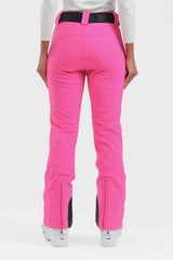 Women's Neon Fuchsia Wearable Slim Fit Fleece-lined Ski Pants