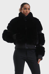 Elegant Women's Gray Faux Fur Slim Fit Ski Jacket