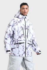 Men's Light Grey Multifunctional Waterproof Insulated Snow Jacket