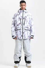 Men's Light Grey Multifunctional Waterproof Insulated Snow Jacket