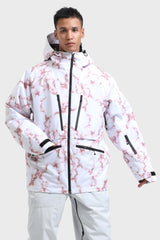 Men's Light Grey Multifunctional Waterproof Insulated Snow Jacket