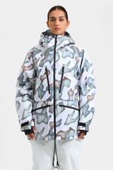 Chaqueta de nieve aislante impermeable multifuncional para mujer de Off White