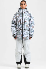 Chaqueta de nieve aislante impermeable multifuncional para mujer de Off White