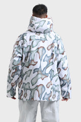 Men's Marble Pattern Multifunctional Waterproof Insulated Snow Jacket