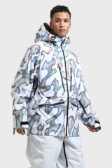 Men's Light Grey Multifunctional Waterproof Insulated Snow Jacket