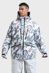 Chaqueta de nieve aislante impermeable multifuncional gris claro para hombre