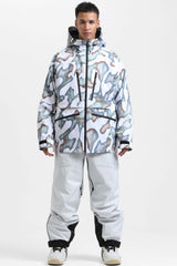 Chaqueta de nieve aislante impermeable multifuncional para hombre de Off White