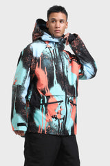 Men's Marble Pattern Multifunctional Waterproof Insulated Snow Jacket