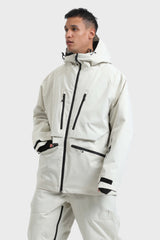 Men's Marble Pattern Multifunctional Waterproof Insulated Snow Jacket