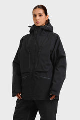 Chaqueta de nieve aislante impermeable multifuncional para mujer de color azul marino